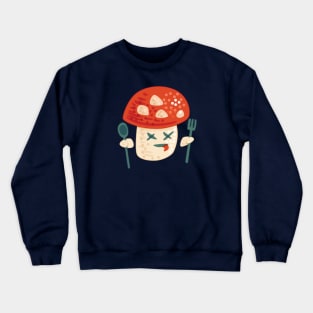 Funny Poisoned Cartoon Mushroom Character Crewneck Sweatshirt